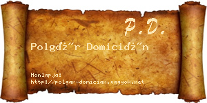 Polgár Domicián névjegykártya